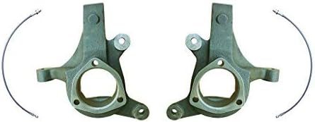 QSA 3' Lift Spindles for 2007-2016 Chevy Silverado 1500 / GMC Sierra 1500 (2WD). + DOT Compliant Extended Brake Likes (CAST STEEL CONTROL ARMS ONLY)