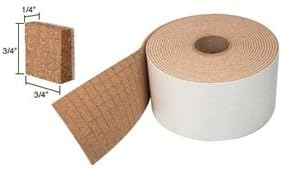CRL 3/4' x 3/4' x 1/4' Cork Non-Adhesive Shipping Pads - Bulk
