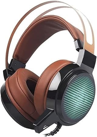 Gaming Headset with Microphone Compatible with PC Laptop Over-Ear Headphones Noise Canceling Mic 7.1 Stereo Surround Sound Colorful Dazzling Vibrating Gaming Headset