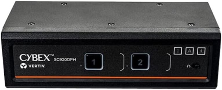 Vertiv Avocent Cybex SC900 Secure Desktop KVM Switch, Dual Head Monitor, 2 Port, Universal DisplayPort, Common Access Card, 4K UHD at 30Hz, NIAP Version 4.0 Certified, TAA Compliant (SC920DPH-400)
