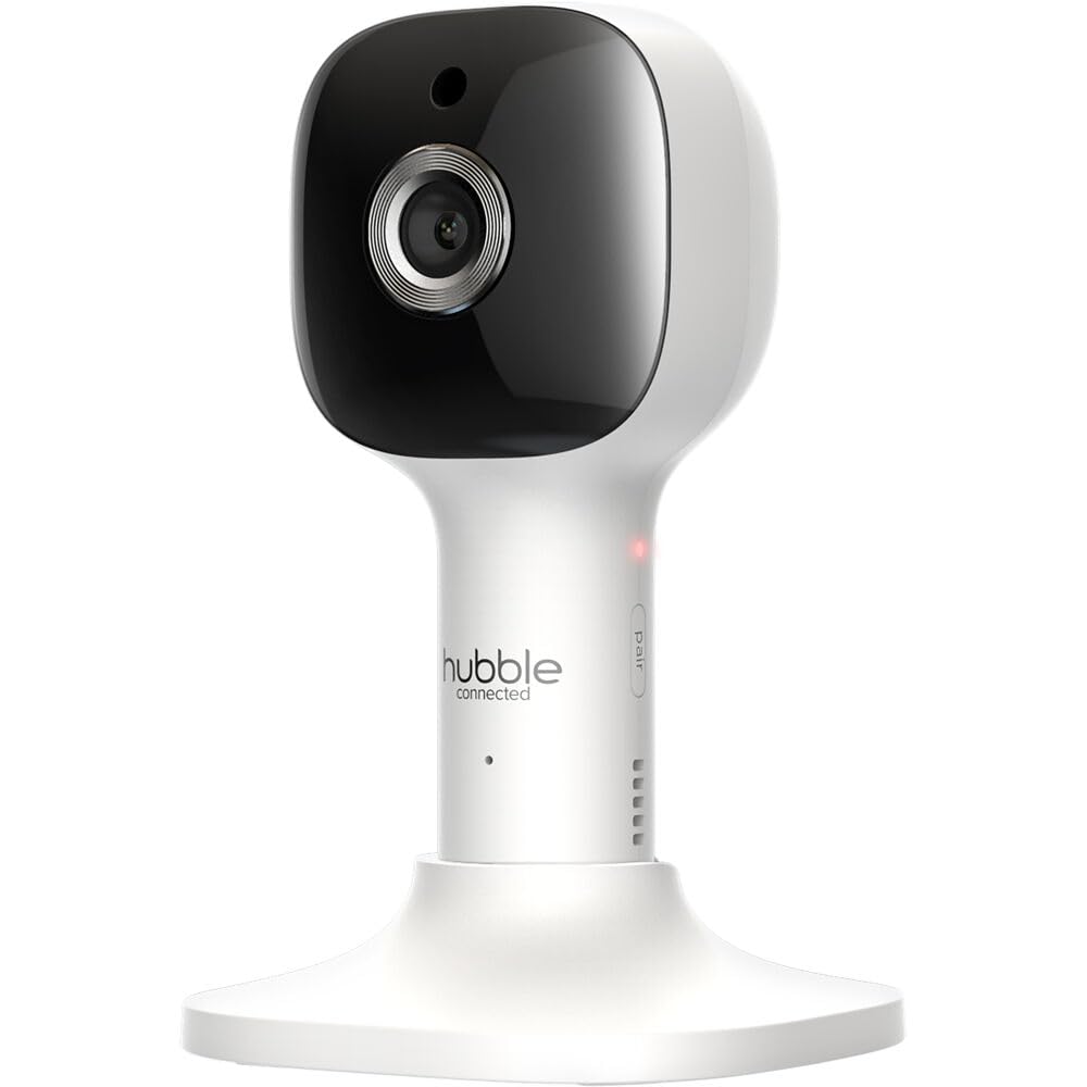 Hubble Connected Nursery Pal Cloud Smart Connected, Wi-Fi Enabled Baby Monitor with 5-Inch HD Color Parent Unit Viewer, Soothing Sounds and White Noise, 7-Color Night Light, Wall Mount, White