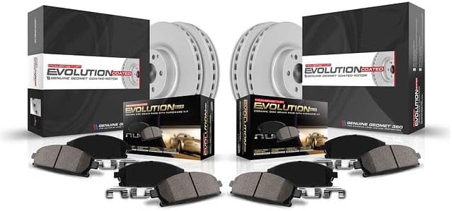 PowerStop Front and Rear Brake Kit for INFINITI QX60 2022-24 | Nissan Pathfinder 2022-24 - Fully-Coated Disc Rotors with Z17 Ceramic Brake Pads Replacement, CRK9236