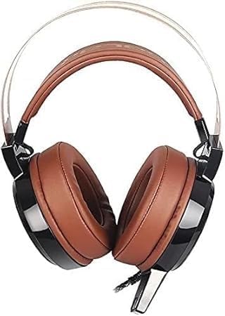 Gaming Headset with Microphone Compatible with PC Laptop Over-Ear Headphones Noise Canceling Mic 7.1 Stereo Surround Sound Colorful Dazzling Vibrating Gaming Headset