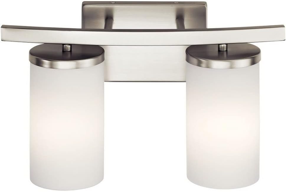 KICHLER Crosby 15' 2 Light Vanity Light Satin Etched Cased Opal Chrome