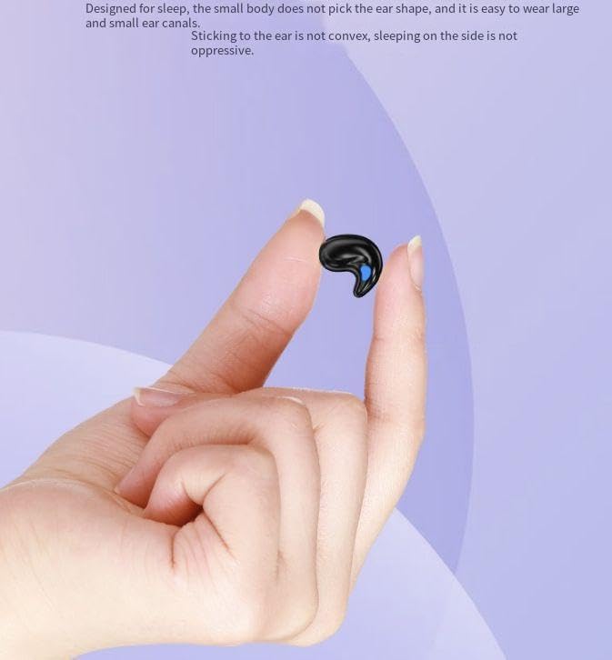 Sleep Headphones Wireless Bluetooth 5.4 Sleep Earbuds for Side Sleepers Ear Buds 8H Battery Life Noise Cancelling Invisible Earbud Comfortable Wireless Headphones, Purple
