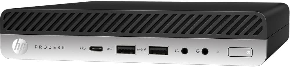 HP ProDesk 600 G4 Mini Desktop PC with 24' FHD Monitor and RGB Speakers PC Set, Intel Core i5-8500T, 8 GB RAM, 256 GB SSD, USB Keyboard & USB Mouse, Windows 11 Pro (Renewed)