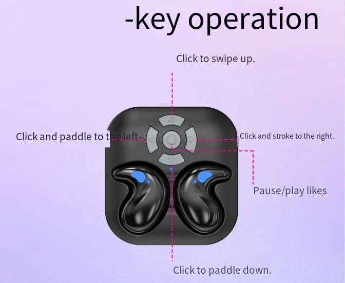 Sleep Headphones Wireless Bluetooth 5.4 Sleep Earbuds for Side Sleepers Ear Buds 8H Battery Life Noise Cancelling Invisible Earbud Comfortable Wireless Headphones, Black