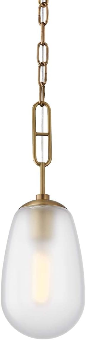 Hudson Valley Lighting 2106-AGB Transitional One Light Pendant from Bruckner Collection in Brass - Antique Finish,