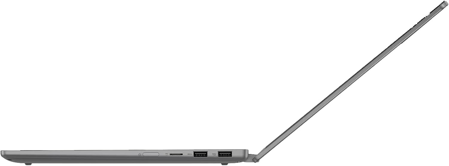 Lenovo Ideapad 5 14' 2-in-1 WUXGA Touchscreen Laptop, 8-core AMD Ryzen 7 8845HS, 16GB LPDDR5 RAM, 1TB SSD, Fingerprint, Backlit Keyboard, Stylus Pen, Win 11 Home, Luna Grey, EAT Laptop Foldable Stand