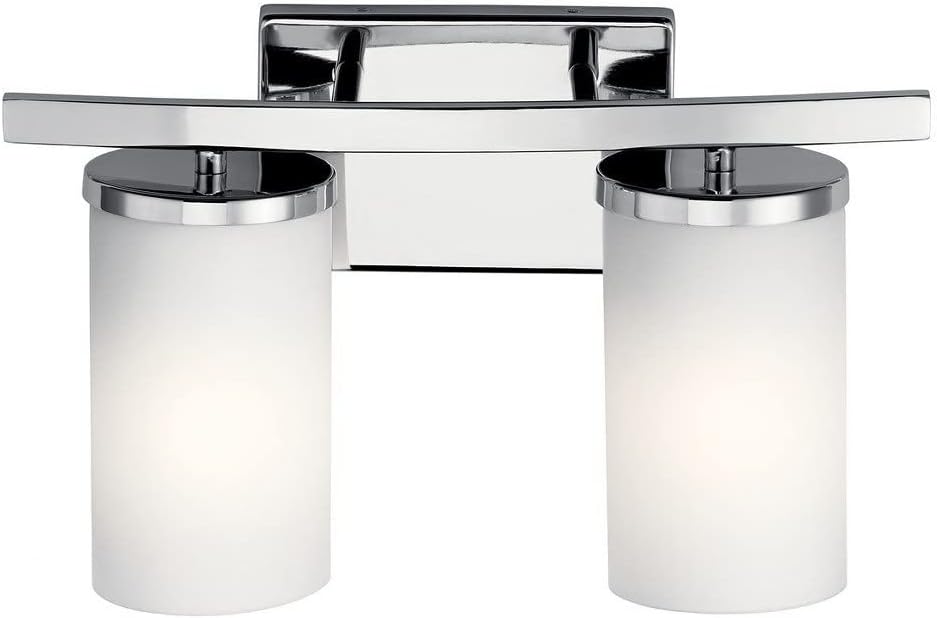 KICHLER Crosby 15' 2 Light Vanity Light Satin Etched Cased Opal Chrome
