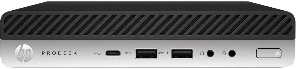 HP ProDesk 600 G4 Mini Desktop PC with 24' FHD Monitor and RGB Speakers PC Set, Intel Core i5-8500T, 8 GB RAM, 256 GB SSD, USB Keyboard & USB Mouse, Windows 11 Pro (Renewed)