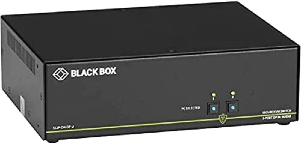Black Box SS2P-DH-DP-U Secure NIAP 3.0 KVM Switch - Dual-Head, DISPLAYPORT, 4K, 2-Port