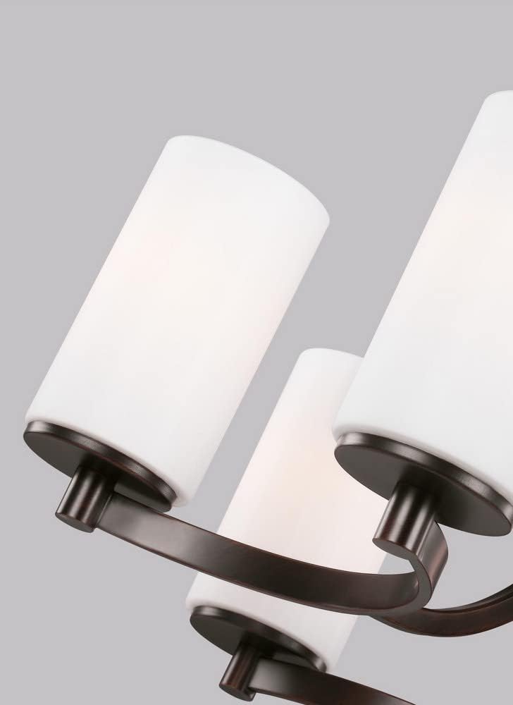 Generation Lighting 3139106-962 Hettinger Six Light Chandelier, Brushed Nickel Finish, 6-Light, cETL Listed, Safety Rated for Wet Locations, Aluminum Construction