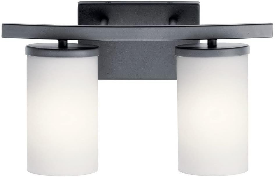 KICHLER Crosby 15' 2 Light Vanity Light Satin Etched Cased Opal Chrome