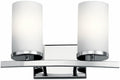 KICHLER Crosby 15' 2 Light Vanity Light Satin Etched Cased Opal Chrome