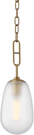 Hudson Valley Lighting 2106-AGB Transitional One Light Pendant from Bruckner Collection in Brass - Antique Finish,