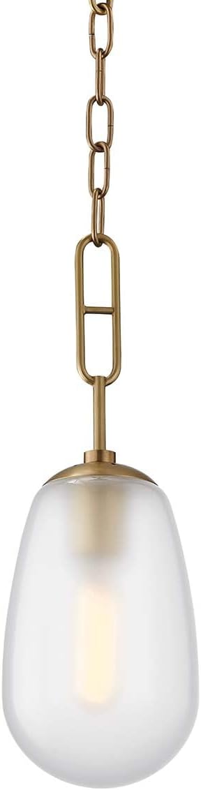 Hudson Valley Lighting 2106-AGB Transitional One Light Pendant from Bruckner Collection in Brass - Antique Finish,