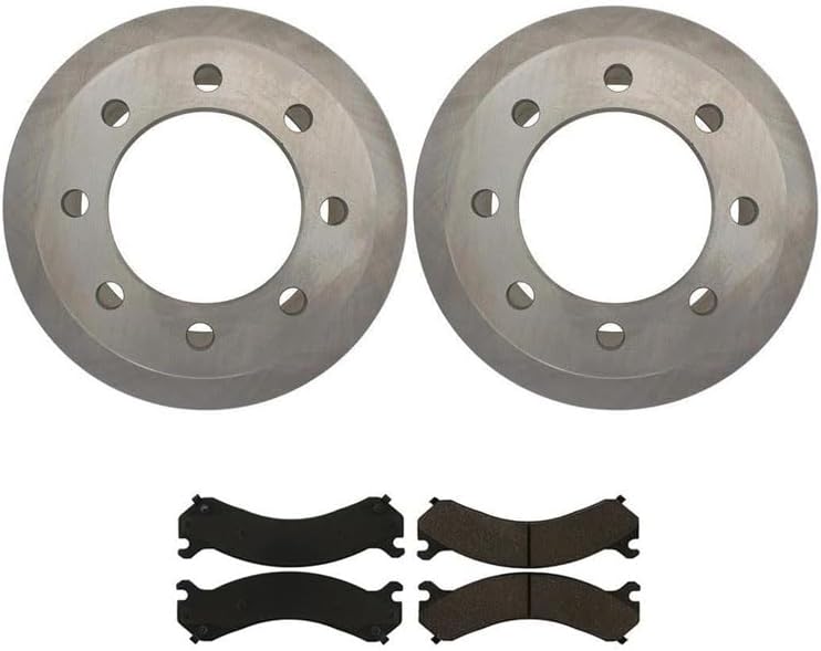 4Pcs Rear Brake Pads And Rotors Kit for Chevy Silverado 3500 Classic 2007-2007 for Chevrolet Silverado 3500 HD 2007-2010 for Chevy Silverado 3500 HD 2007-2010 for GMC Sierra 3500 2001-2006