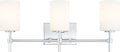 Quoizel Rossfield 24' 3-Light Vanity Light, Chrome with White Etched Glass, Dimmable LED Compatible
