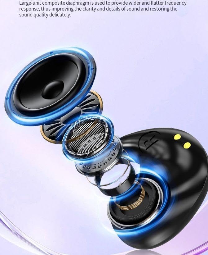 Sleep Headphones Wireless Bluetooth 5.4 Sleep Earbuds for Side Sleepers Ear Buds 8H Battery Life Noise Cancelling Invisible Earbud Comfortable Wireless Headphones, Black