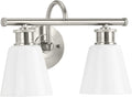 Progress Lighting P300315-009 Transitional Two Light Bath Bracket from Ashford Collection in Pewter, Nickel, Silver Finish,
