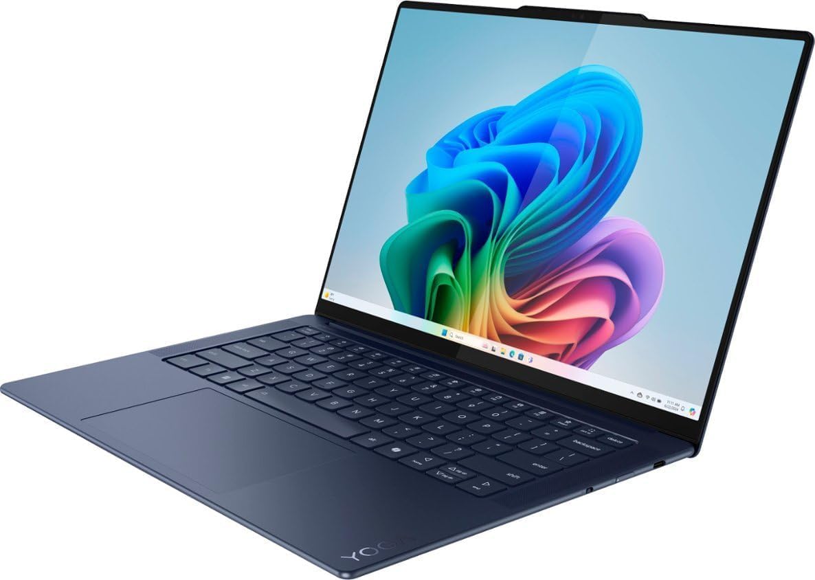 Lenovo Yoga Slim 7X Copilot PC Laptop 14.5' Touchscreen OLED 3K 1000 nits Display (Snapdragon X Elite X1E-78-100, 16GB LPDDR5X, 512GB SSD, Backlit KB, WiFi 7, Win 11 Pro) w/DKZ USB Port Expander