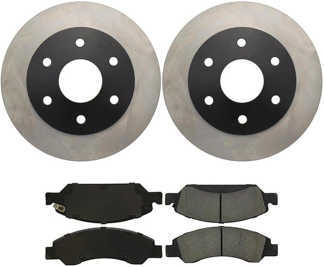 4X Front Brake Kit - Brake Pads and Rotors Kit Automotive Replacement Brake Kits for Chevy Silverado 1500 Classic 2007-2007 for GMC Sierra 1500 Classic 2007-2007