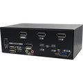 Hybrid KVM Switch for 2 Computers 2 Monitors with Displayport 1.2 & USB-C, Up to 8K@60Hz Resolution, USB 3.2 Gen, Auto EDID, Support HDCP 2.2/1.4, 20V PD Charging, CAHBP-P3122-13