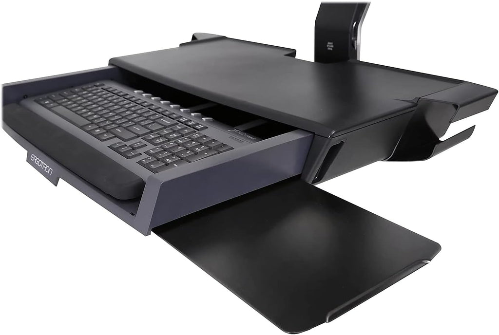 Ergotron StyleView Sit-Stand Combo System with Worksurface, Polished Aluminum/Black