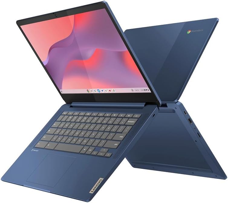 Lenovo 2023 Ideapad Slim 3, 14' (1920 x 1080) FHD Touchscreen Chromebook Slim Thin Laptop, 8-Core MediaTek Kompanio 520, 4GB RAM, 64GB eMMC, WiFi 6, Chrome OS, Abyss Blue, EAT 64GB Micro SD