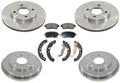 Front and Rear Brake 6pc Kit Ceramic-Pad Material Compatible with Ford Fiesta S/SE 2011-2017 & SEL/SES 2011-2012 & ST 2014-2017 & Titanium 2013-2017 with Rear Brake Drums