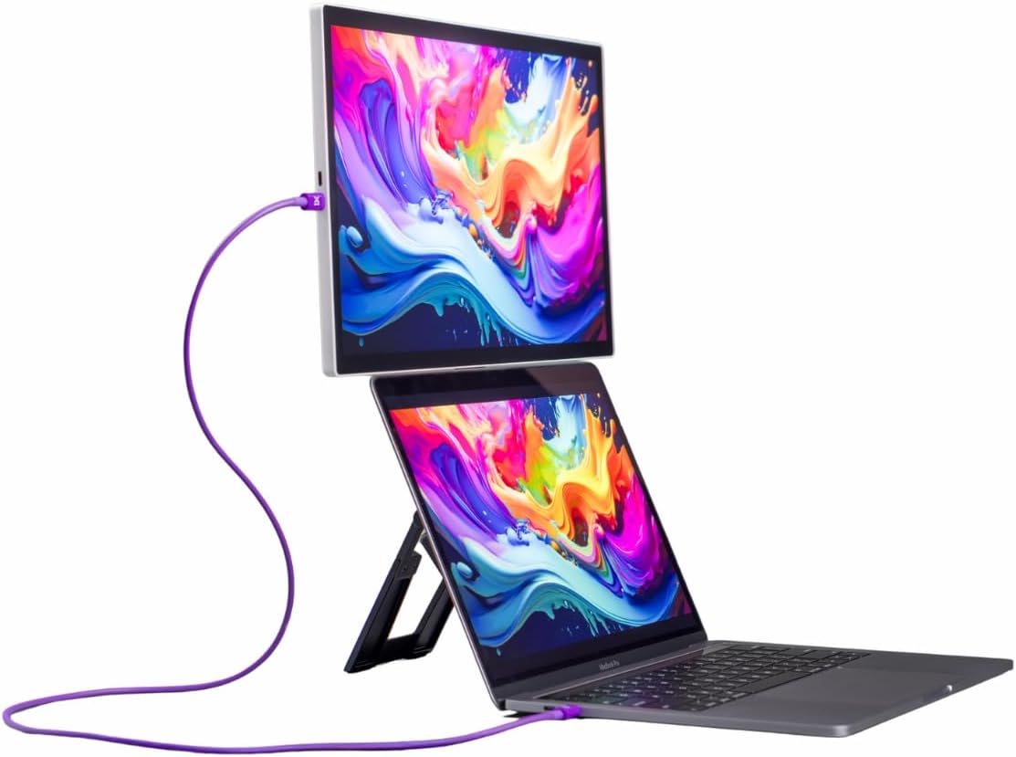Espresso Lite 15 Portable Monitor (White) – 15.6' Full HD USB-C Display, Single-Cable Power, Ultra-Light Travel Monitor for Laptop, iPad & USB-C Devices