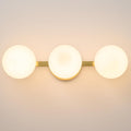 Bathroom Vanity Mirror Light Fixtures: 3 Lights Bath Wall Sconce Lighting - Brass Gold Vanity Lights with Milk Glass Shade - Modern Minimalist Makeup Light Fixture Above Mirror for Hallway E26 Base