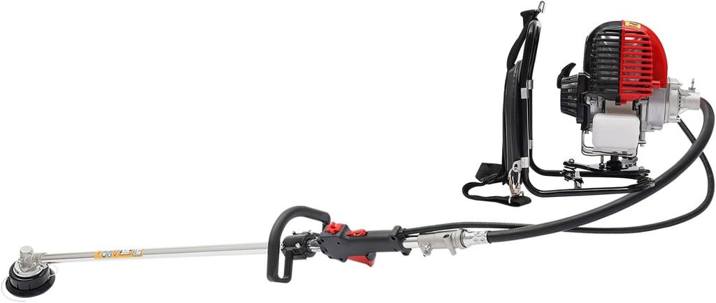Portable Backpack 4 Stroke Brush Cutter 750W Gas Powered Lawn Mower Tool Multi-Function Weed Eater Hedge Trimmer Gasoline Tiller Cultivator for Lawn, Farmlands, Yard, Garden, Shrub Trimming