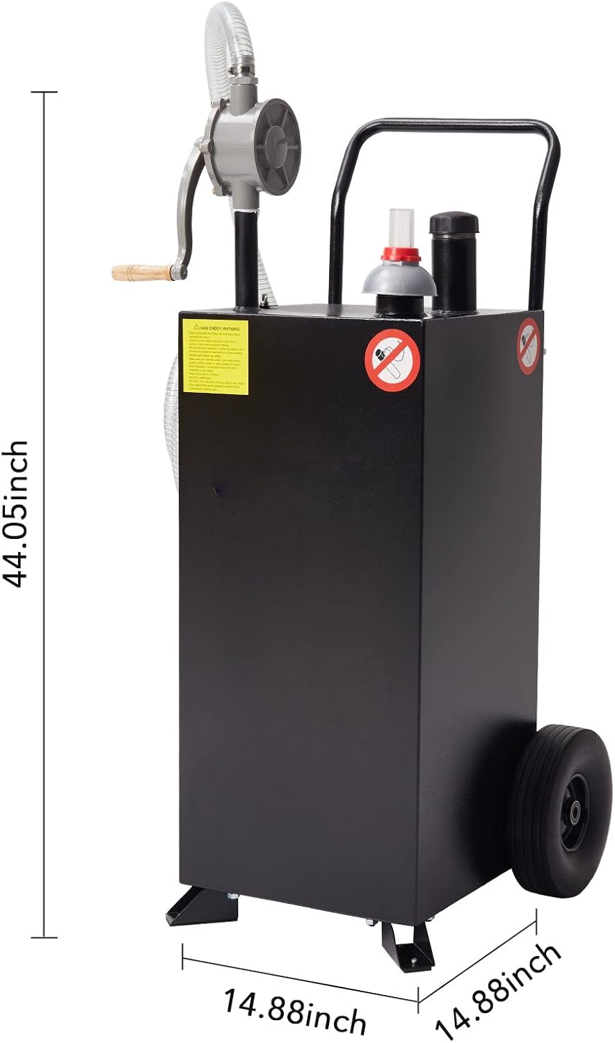 Garvee 30 gal Gas Caddy with Pump - Portable Fuel Tank Gasoline Storage Tank for Boat, Car, Garden, Lawnmower, ATV