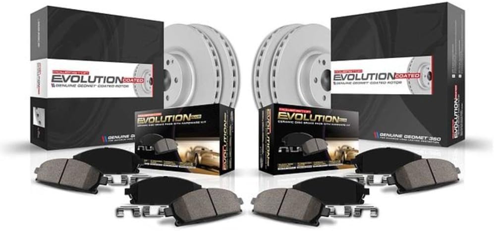 PowerStop Front and Rear Brake Kit for Hyundai Santa Fe 2013-16 - Fully-Coated Disc Rotors with Z17 Ceramic Brake Pads Replacement, CRK6950