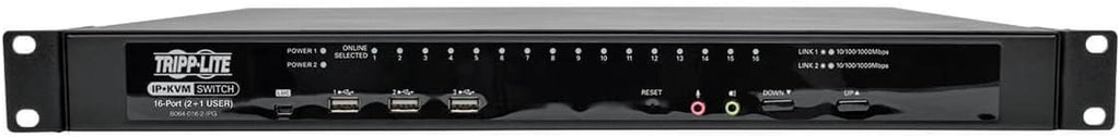 Tripp Lite NetDirector 16-Port Cat5 IP KVM Switch 1U Rack-Mount 2+1 User (B064-016-02-IPG)