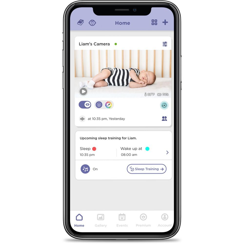 Hubble Connected Nursery Pal Cloud Smart Connected, Wi-Fi Enabled Baby Monitor with 5-Inch HD Color Parent Unit Viewer, Soothing Sounds and White Noise, 7-Color Night Light, Wall Mount, White