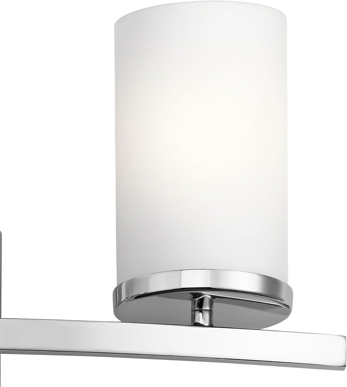 Kichler Crosby 23' Vanity Light in Chrome, 3-Light Contemporary Bathroom Light with Satin Etched Cased Opal Glass, (23' L x 8.75' H), 45497CH
