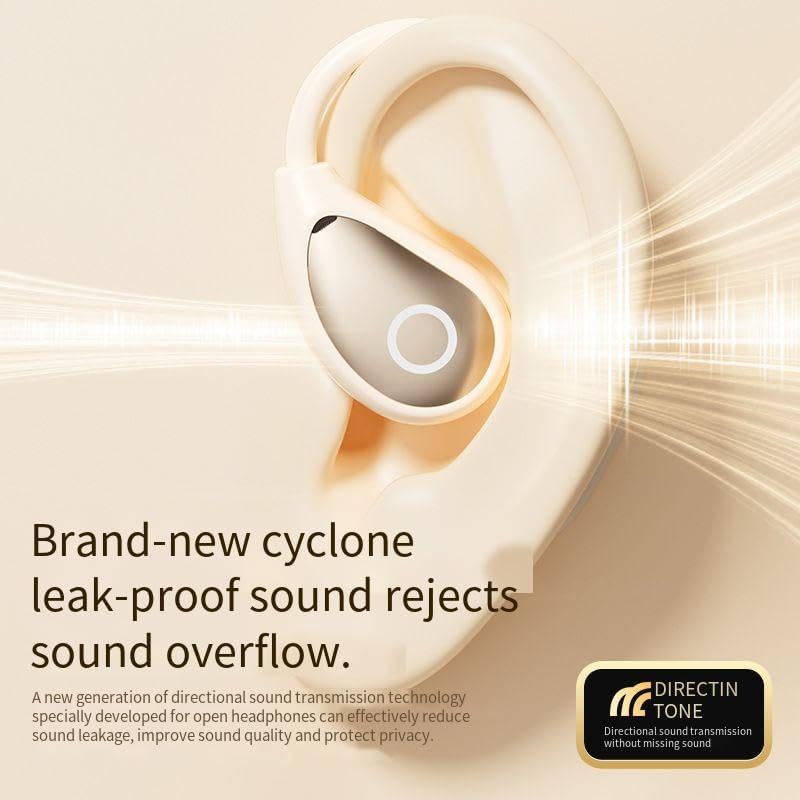 Translation Headphones Open-Ear True Wireless Bluetooth 5.4 with Noise Cancelling,IPX5 Waterproof Sport Earphones Sweat Resistant,Single Battery Life 7H,Compatible with iPhone & Android,Black