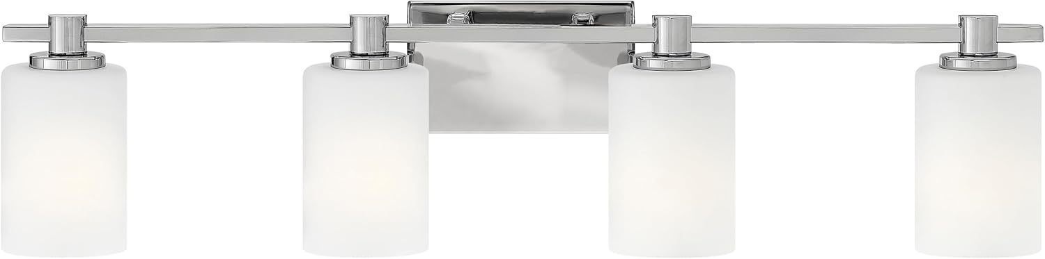 Hinkley Karlie Transitional Four Light Bathroom Vanity Fixture, Chrome