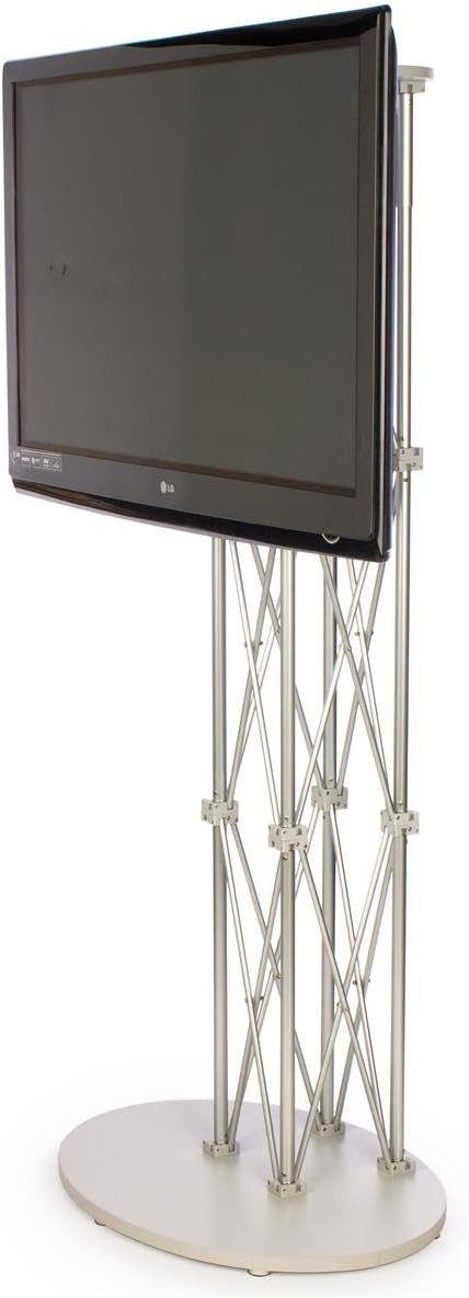 Portable Truss TV Stand Fits Monitors up to 60', Easy Disassembly, with Case – Silver