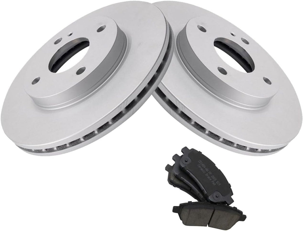 Front Side Vented Ceramic Coated Stop Power Disc Set Kit Brake Rotors and Pads for Ford for Fiesta 2011-2018 1822250859