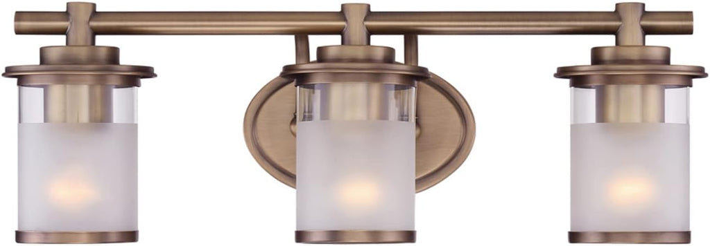 DESIGNERS FOUNTAIN 3-Light Essence Bathroom Vanity Lights Fixture, 23.25 Inch Wall Mount Sconce for Bedroom or Over Mirror, Old Satin Brass, 6693-OSB