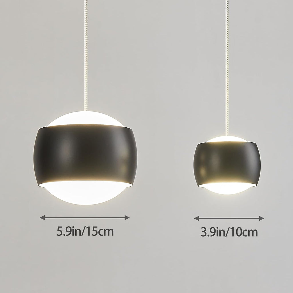 Modern Black LED Dimmable Pendant Light fixtures,6″ Island Pendant Lighting for Kitchen Island Dinning Room,Bedroom,Bar, Kitchen Island Ceiling Hanging Light Fixtures(black-1-Pack)