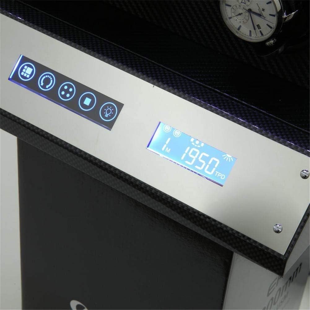 4 Watches Automatic Watch Winder LCD Display Monitor 5 Modes Wooden Storage Case Piano Paint Black Gloss Wrist Watch Winder Rotator Deluxe Silent Motor Remote Control-35×30×40CM