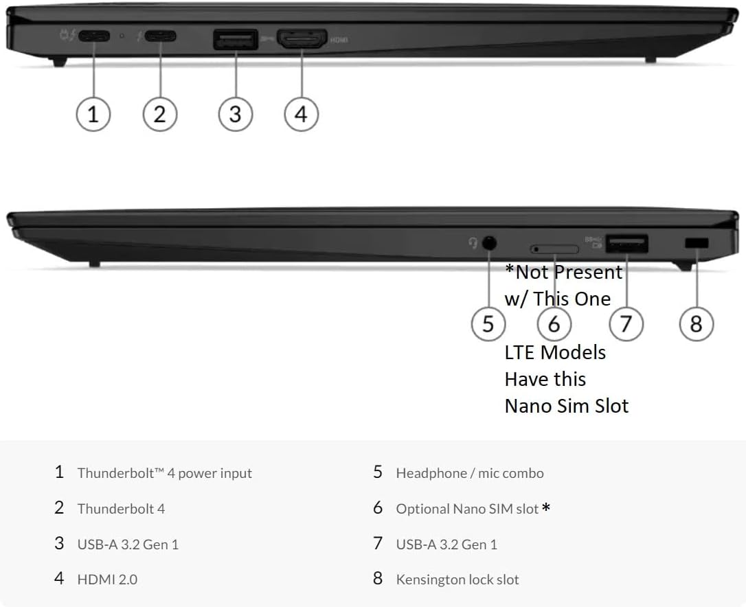 Lenovo Gen 9 ThinkPad X1 Carbon with 14' Touch Display, Intel i7-1165G7 Processor, 512GB PCIe SSD, 16GB RAM, and Windows 10 Pro (2024 Version)