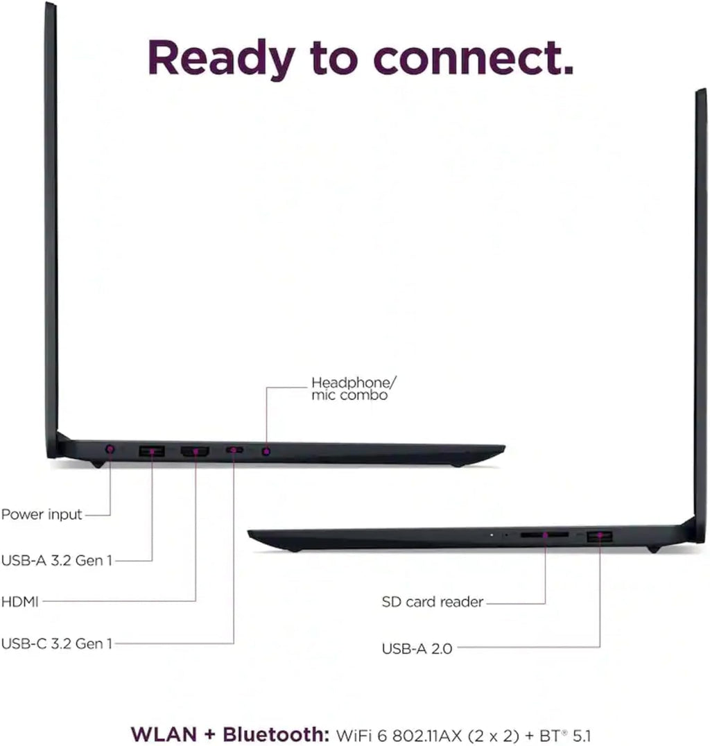 Lenovo IdeaPad 1i 15.6 Inch FHD Touchscreen Laptop | Intel 10-Core i5 1335U | 40GB RAM, 1TB SSD | WiFi 6 | 10HR Battery, Rapid Charge | Iris Xe Graphics | Windows 11, AI Copilot | Abyss Blue