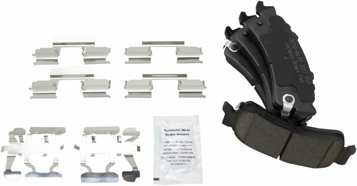 Brake Pads Set 8pcs Disc Brake Kit Front Rear for Chevy Silverado 2014-2018 & GMC Sierra 2015-2018, Cadillac Escalade 2015-2017 Silver Posi Semi Metallic Ceramic BFA14328