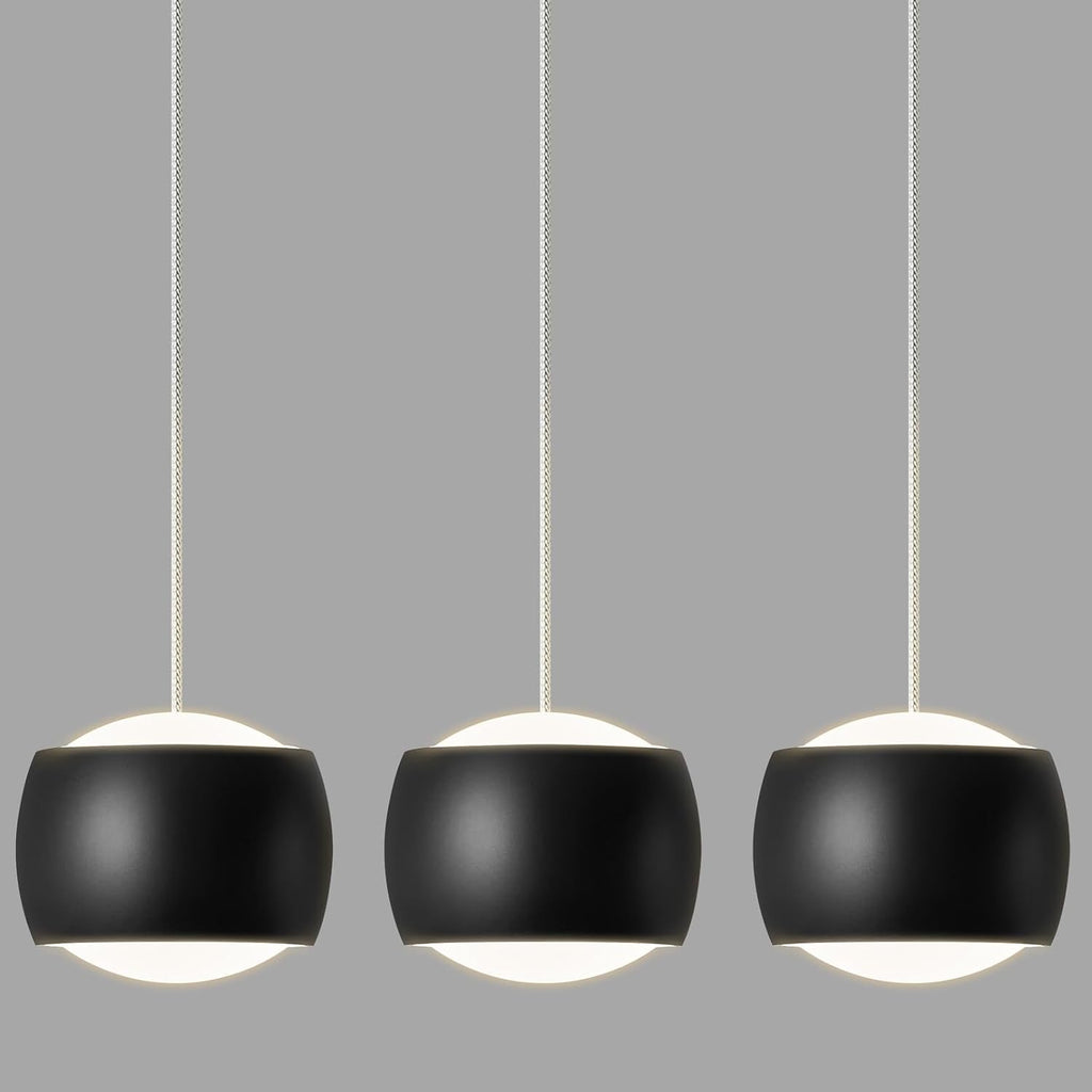 Modern LED Dimmable Pendant Light fixtures,Mini Island Pendant Lighting for Kitchen Island Dinning Room,Bedroom,Bar, Kitchen Island Ceiling Hanging Light Fixtures(black-3-Pack)